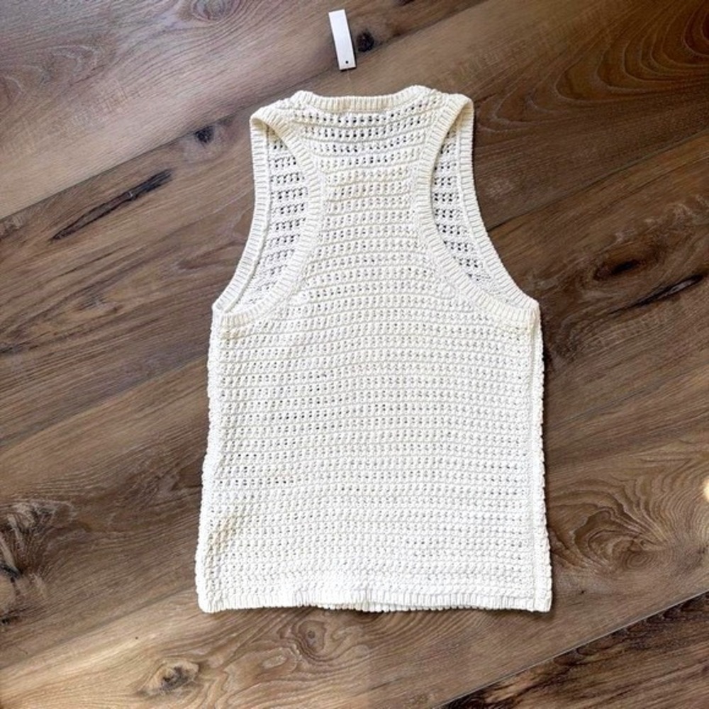 NWT Madewell White Cream Open-Knit Crochet Tank Top Sleeveless Beachy Summer - S - Picture 2 of 6
